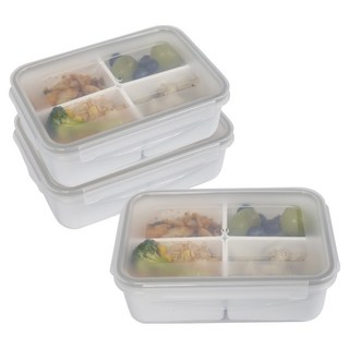 제오닉 도시락통 밀프랩 나눔반찬통 4칸 밀폐용기, 3개, 단품