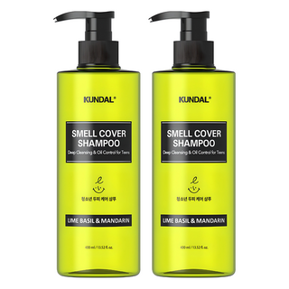 쿤달 올데이 스멜커버 청소년 샴푸 라임바질앤만다린향, 400ml, 2개