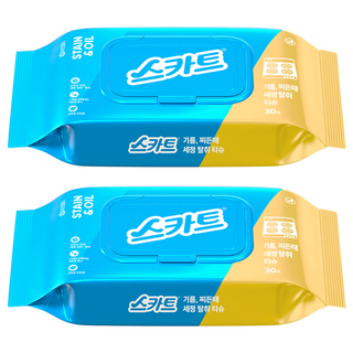 스카트 기름 찌든때 세정 탈취 티슈 30매, 2개