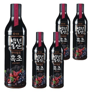 샘표 백년동안 산머루 복분자 현미발효 흑초, 900ml, 5개