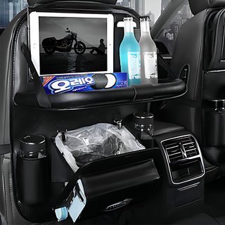 808 차량용 킥매트 다용도 수납 정리 포켓 자동차 시트 커버, 블랙, 1개