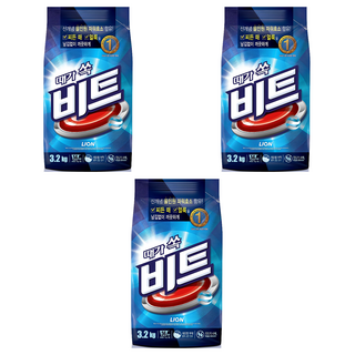 비트 분말세제 일반용 리필, 3.2kg, 3개