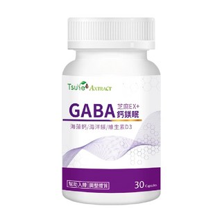 Tsuie 日濢 芝麻EX+GABA鈣鎂眠膠囊, 含海藻鈣/海洋鎂/維生素D3, 幫助入睡, 穩定睡眠品質, 30顆/瓶, 1罐