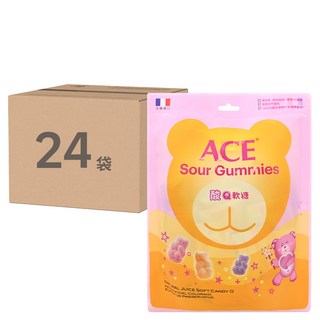 ACE 酸Q熊軟糖, 五種綜合水果口味, 無添加色素、香料、防腐劑, 法國進口, 220g, 24袋
