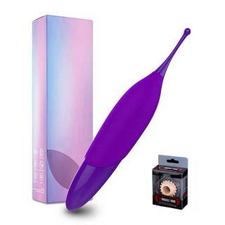 주식회사나비 릴리안 스파이로팁 바이브레이터 + 머슬링썬, 1세트, 퍼플 대표 이미지 - 자동 딜도 추천