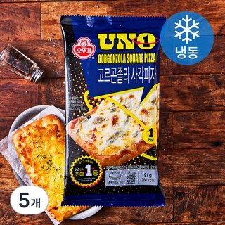 오뚜기 UNO 고르곤졸라 사각피자 (냉동), 91g, 1개입, 5개