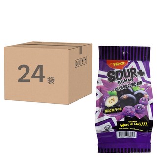LOT100 一百份 酸Q軟糖 黑加侖子味 56公克, 56g, 24袋
