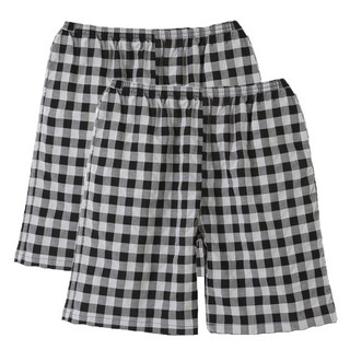 캐리루시 데일리룩 큰 체크 선염 통기성 5부 잠옷 바지 2p