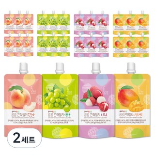 곰곰 곤약젤리 후르츠 패키지 28팩 복숭아 150g x 7p + 와일드 망고 150g x 7p + 청포도 150g x 7p + 리치 150g x 7p 2세트 상품 이미지