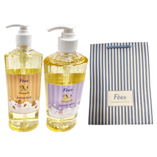 Fees BEBE 嬰兒柔護泡泡露 新生兒推薦 白麝香 + 杏果香 贈提袋 600ml + 600ml, 1組