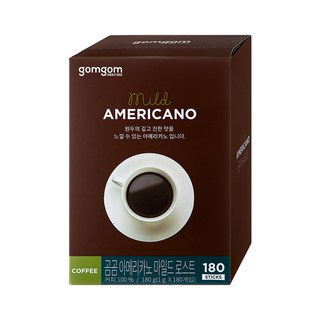 gomgom 美式即溶咖啡, Mild Americano, 180條裝, 1g, 180條, 1盒