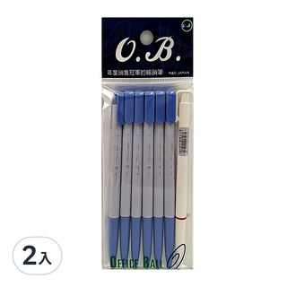 O.B 6入自動原子筆#1005-6P附贈品, 書寫流暢,握感舒適,辦公學習好幫手, 2入