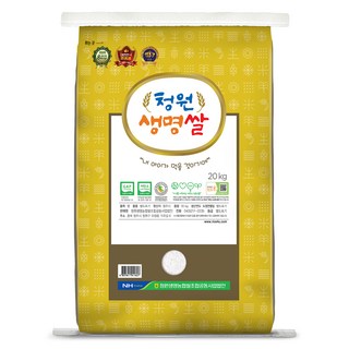 청원생명쌀 저탄소인증 GAP 알찬미, 상등급, 20kg, 1개