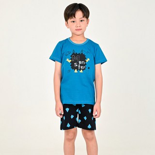 Kids Line 男童印花短袖睡衣+5分短褲套裝