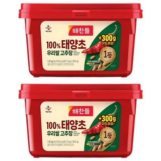 해찬들 100% 태양초 우리쌀 고추장, 1.8kg, 2개 대표 이미지 - 고추장 추천