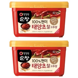 청정원순창 100% 현미 태양초 찰고추장, 3kg, 2개 대표 이미지 - 고추장 추천