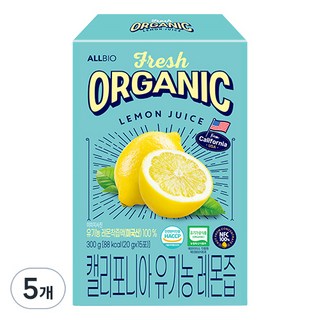 올바이오 캘리포니아 유기농 레몬즙 15p, 300g, 5개
