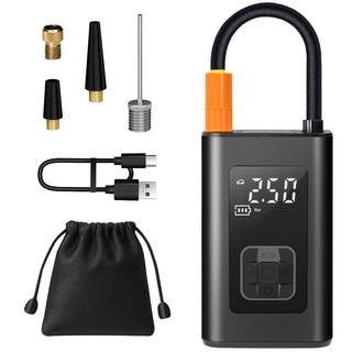 홈플래닛 무선 휴대용 다용도 에어 펌프 공기 주입기 풀세트 (2000mAh x2), 1개, 블랙