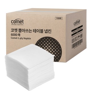 코멧 뽑아쓰는 테이블 냅킨, 화이트, 1개, 6000개입