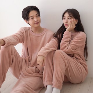 어나더디 커플용 데일리 밍크 수면 잠옷 상하의 세트