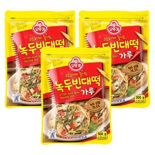 오뚜기 녹두 빈대떡 가루, 500g, 3개
