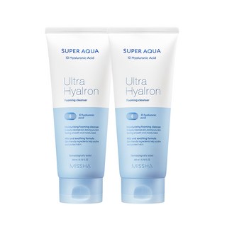 [2입기획] 미샤 수퍼 아쿠아 울트라 히알론 클렌징 폼, 200ml, 2개