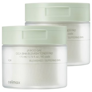 celimax 積雪草BHA舒緩修護淨膚棉片, 60片, 2罐