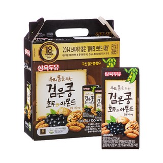 삼육두유 검은콩 호두와 아몬드, 190ml, 16개