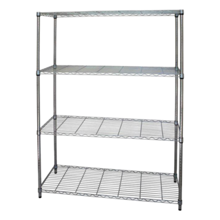 USEFUL DESIGN 悠室屋 波浪電鍍四層架L KD9014 黑色 90x45x180cm 四層架, 90 x 45 x 180cm, 4層