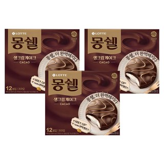 몽쉘 생크림케이크 카카오, 408g, 3개