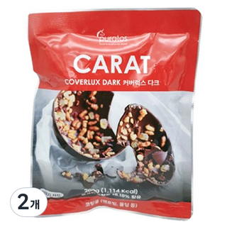 퓨라토스 커버럭스 다크 코팅초콜릿, 200g, 2개