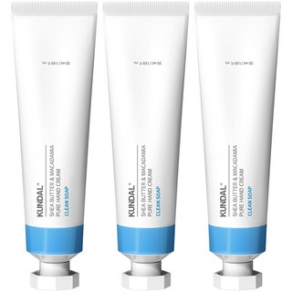 쿤달 퓨어 핸드크림 클린솝향, 50ml, 3개