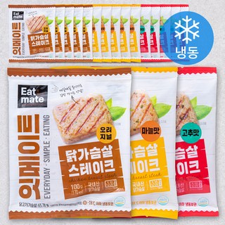 잇메이트 닭가슴살 스테이크 혼합 구성 18팩 (냉동), 1.8kg, 1세트