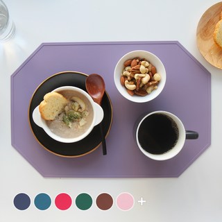 에이드엘 옥타곤 실리콘 테이블매트, 라일락, 가로 430mm x 세로 290mm