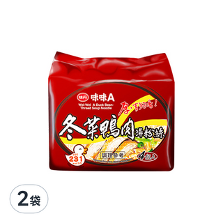 味丹 味味A 冬菜鴨肉湯粉絲, 240g, 2袋