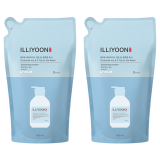 일리윤 세라마이드 아토 6.0 탑투토 워시 무향 리필, 500ml, 2개