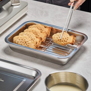 바겐슈타이거 연마제 없는 스텐 사각 트레이 세트 깊은형, 밧드 + 랙 + 트레이, 1세트