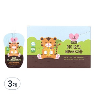 몸애쏙쏙 유기농 아이순한 배도라지즙 10p, 1L, 3개, 혼합맛(배/도라지)