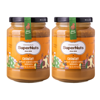 슈퍼너츠 100퍼센트 땅콩 피넛버터 크런치, 460g, 2개