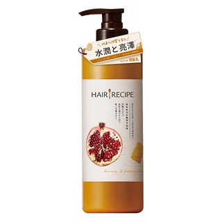HAIR RECIPE 髮的食譜 水潤亮澤潤髮乳 蜂蜜石榴, 自然食材養護頭皮, 蓬鬆、清爽、強韌、滋養, 530g, 1瓶