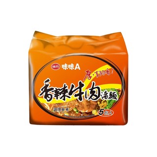 味丹 味味A 香辣牛肉湯麵 83g, 5包