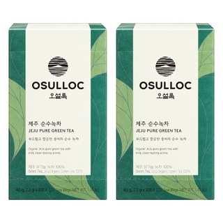 오설록 제주 순수 녹차 티백, 2g, 20개입, 2개
