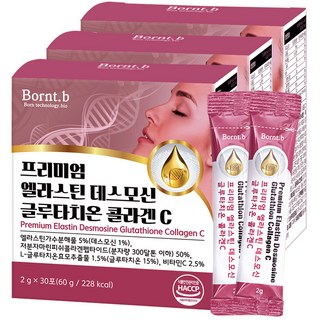 본트비 먹는 엘라스틴 데스모신 글루타치온 어린 저분자 피쉬 콜라겐c 분말 30p, 60g, 3개