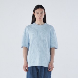 GARMENT LABLE 男款短袖格子針織衫