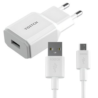요이치 제우스 퀄컴 3.0 지원 USB 고속 충전기 + 5핀 고속 충전 케이블 100cm, 혼합색상, 1세트