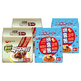 농심 배홍동 비빔면 137g 8p + 짜파게티 140g 10p, 1세트