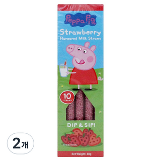 페파피그 딸기맛 스트로우, 60g, 2개