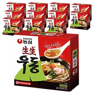 농심 생생우동 봉지 3개입, 253g, 12개