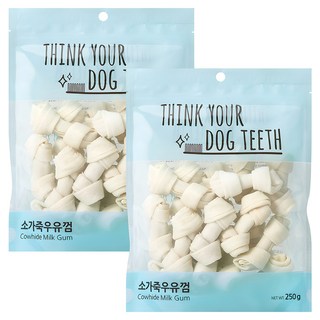 띵크유어도그티 강아지 덴탈껌, 우유맛, 250g, 2개