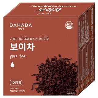 다하다 허브앤티 보이차, 0.7g, 100개입, 1개
